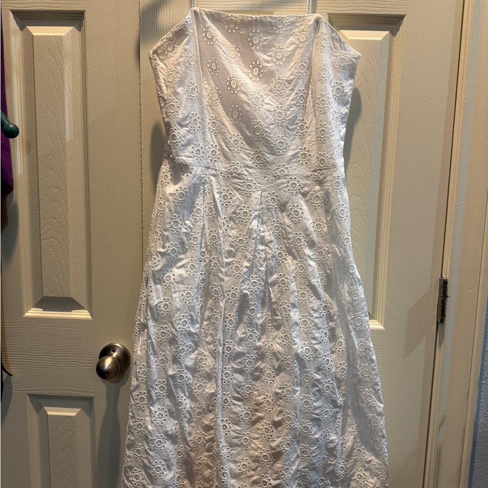 Lilly Pulitzer White Strapless Eyelet Dress